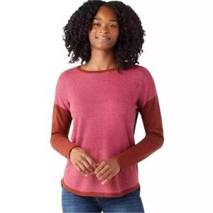Smartwool Women’s Shadow Pine Colorblock Crew Sweater Size Small